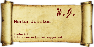 Werba Jusztus névjegykártya